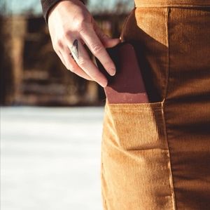 Corduroy Skirt with two Deep front pockets
